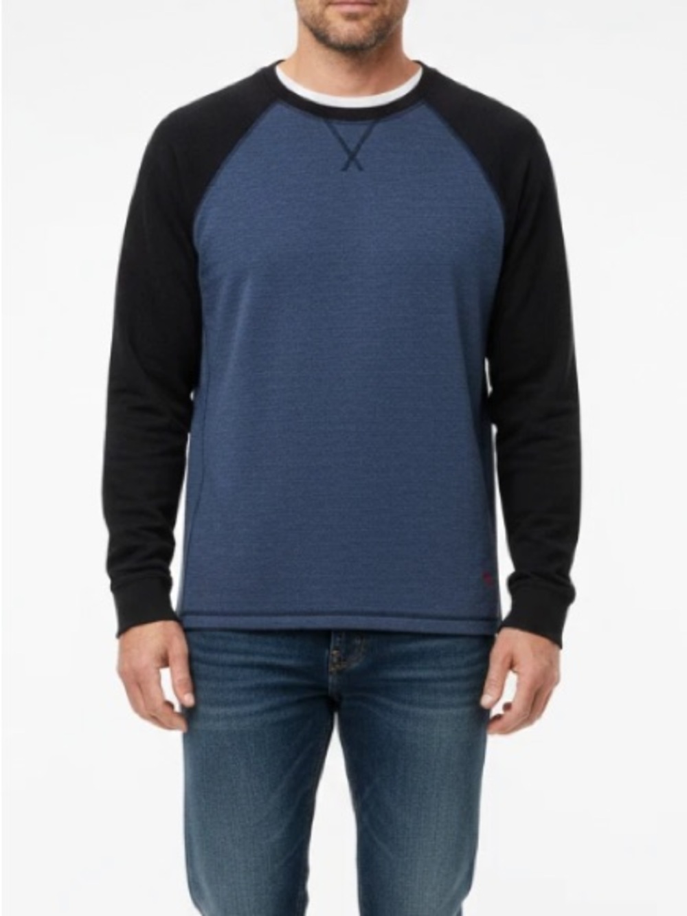 TOMMY BAHAMA Blue Knit Raglan Pullover Long Sleeve Shirt Medium